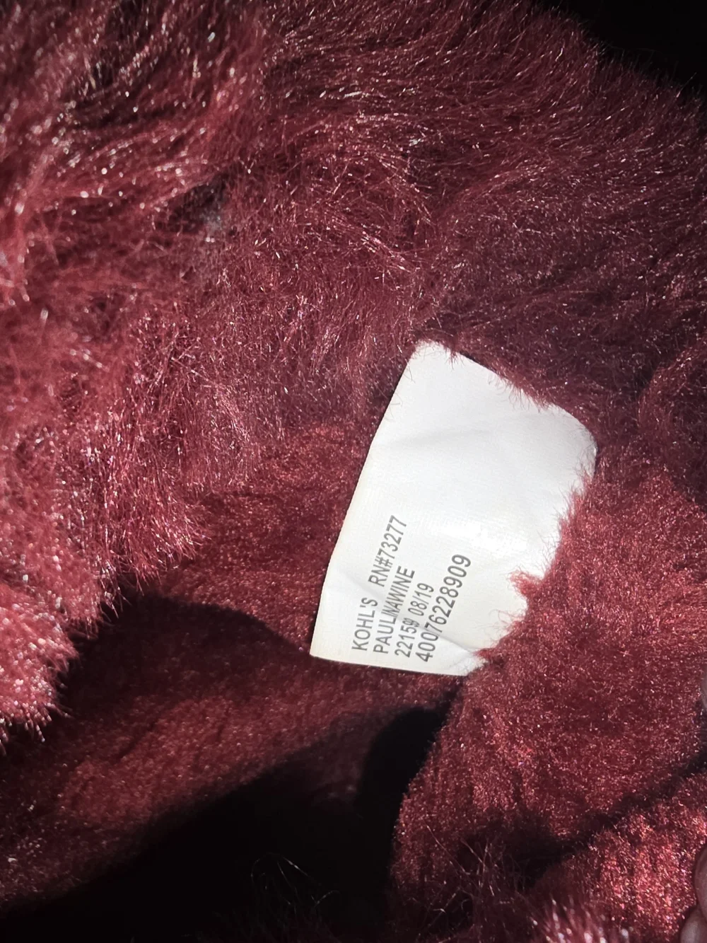 Kohl's Women's Burgundy Faux Suede Plush Cuff Winter Boots